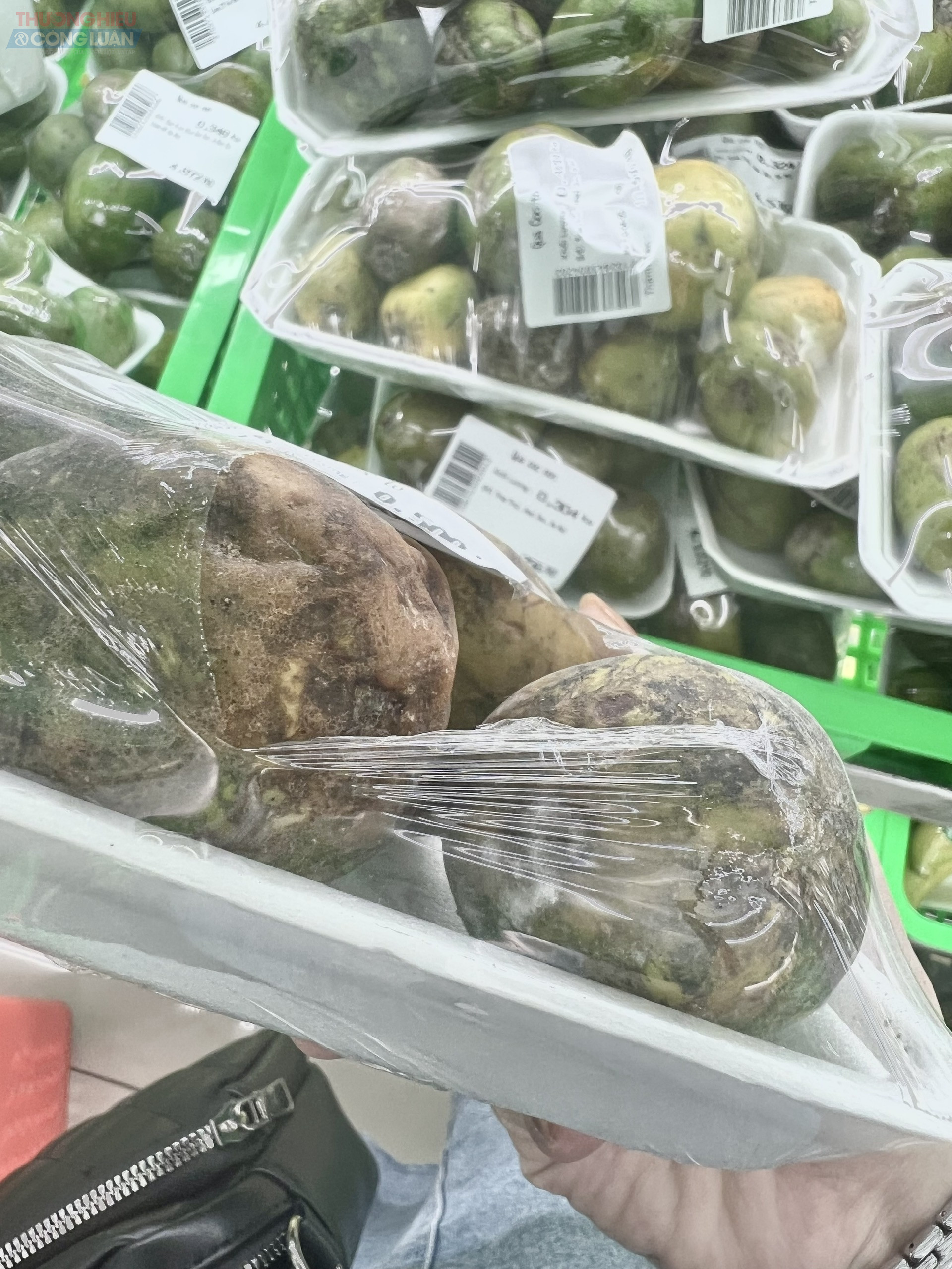 Quả cóc này đã bị héo, thâm đen, thậm chí xuất hiện mốc trắng... Điều này khiến khách hàng vô cùng lo ngại về chất lượng hàng hóa tại siêu thị này. Quả cóc này đã bị héo, thâm đen, thậm chí xuất hiện mốc trắng... Điều này khiến khách hàng vô cùng lo ngại về chất lượng hàng hóa tại siêu thị này.