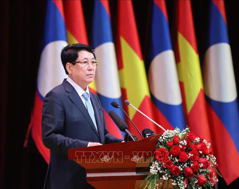 Chủ tịch nước nhấn mạnh, mỗi thắng lợi trong sự nghiệp đấu tranh giải phóng dân tộc trước đây cũng như trong công cuộc xây dựng và bảo vệ Tổ quốc ngày nay của Việt Nam đều có sự ủng hộ quý báu, giúp đỡ chí tình, chí nghĩa, có hiệu quả của Đảng, Nhà nước và nhân dân các dân tộc Lào anh em - Ảnh: TTXVN Chủ tịch nước nhấn mạnh, mỗi thắng lợi trong sự nghiệp đấu tranh giải phóng dân tộc trước đây cũng như trong công cuộc xây dựng và bảo vệ Tổ quốc ngày nay của Việt Nam đều có sự ủng hộ quý báu, giúp đỡ chí tình, chí nghĩa, có hiệu quả của Đảng, Nhà nước và nhân dân các dân tộc Lào anh em - Ảnh: TTXVN