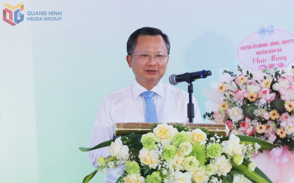 Ông Cao Tường Huy, Ủy viên Ban Thường vụ Tỉnh ủy, Phó Chủ tịch UBND tỉnh Quảng Ninh phát biểu tại buổi lễ.