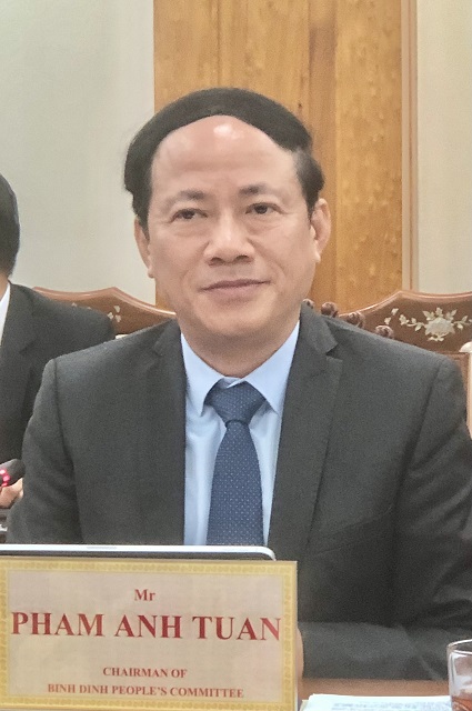 &Ocirc;ng Phạm Anh Tuấn ph&aacute;t biểu tại buổi l&agrave;m việc. Ảnh VH