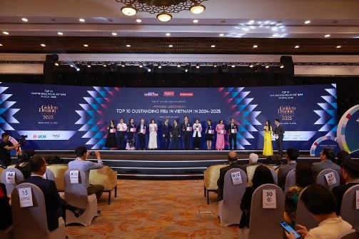 Ban tổ chức trao Giải thưởng Rồng Vàng 2025 vinh danh top 10 và top 30 vinh danh doanh nghiệp FDI tiêu biểu của năm 2024-2025. Ảnh: Ciputra Hanoi Ban tổ chức trao Giải thưởng Rồng Vàng 2025 vinh danh top 10 và top 30 vinh danh doanh nghiệp FDI tiêu biểu của năm 2024-2025. Ảnh: Ciputra Hanoi