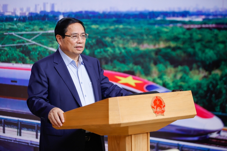 Thủ tướng Phạm Minh Chính, Trưởng Ban Chỉ đạo các công trình trọng điểm, dự án quan trọng quốc gia lĩnh vực đường sắt, chủ trì phiên họp thứ hai của Ban Chỉ đạo - Ảnh: VGP/Nhật Bắc Thủ tướng Phạm Minh Chính, Trưởng Ban Chỉ đạo các công trình trọng điểm, dự án quan trọng quốc gia lĩnh vực đường sắt, chủ trì phiên họp thứ hai của Ban Chỉ đạo - Ảnh: VGP/Nhật Bắc