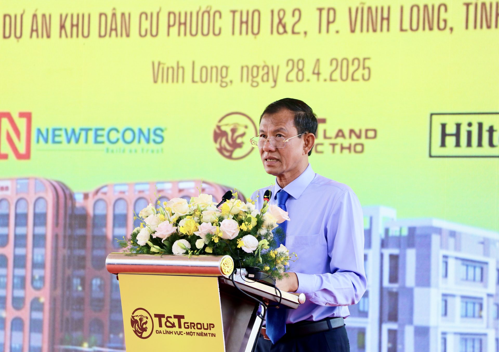 Ông Đặng Văn Chính, Uỷ viên Ban Thường vụ Tỉnh ủy, Phó Chủ tịch Thường trực UBND tỉnh Vĩnh Long phát biểu tại sự kiện
