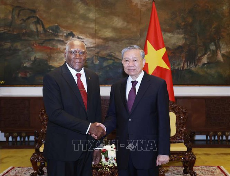 Tổng Bí thư Tô Lâm tiếp đồng chí Salvador Valdes Mesa, Ủy viên Bộ Chính trị, Phó Chủ tịch nước Cộng hòa Cuba.