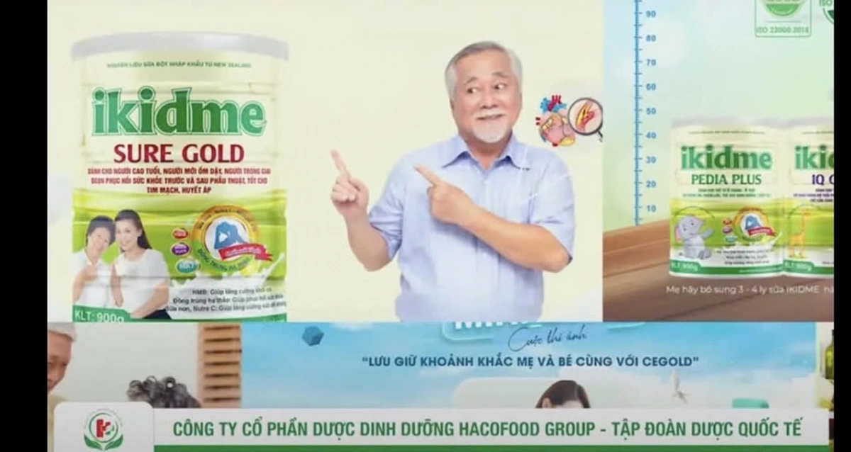 Quảng cáo sữa giả.