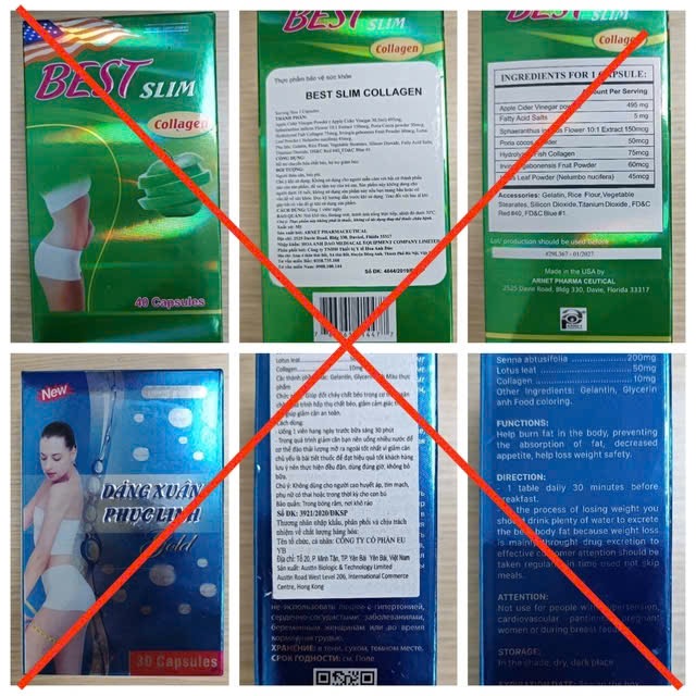 Phối hợp rà soát, xử lý vi phạm về ATTP đối với 2 sản phẩm Dáng Xuân Phục Linh Gold và Best Slim Collagen