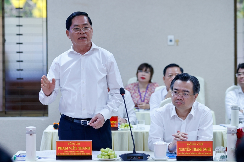 Bí thư tỉnh ủy Bà Rịa - Vũng Tàu Phạm Viết Thanh phát biểu - Ảnh: VGP/Nhật Bắc Bí thư tỉnh ủy Bà Rịa - Vũng Tàu Phạm Viết Thanh phát biểu - Ảnh: VGP/Nhật Bắc