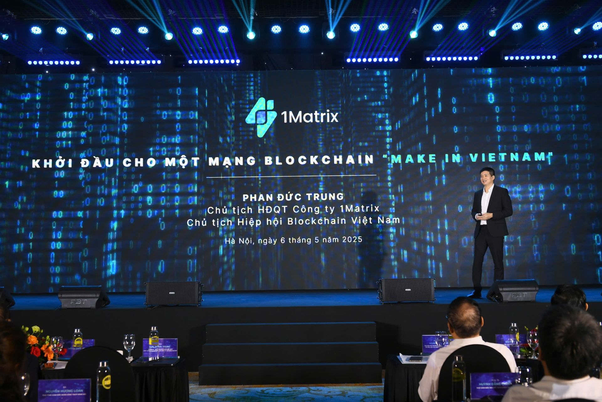 Ông Phan Đức Trung phát biểu tại lễ ra mắt 1Matrix, đánh dấu khởi đầu mạng blockchain Layer 1 “Make in Vietnam”.