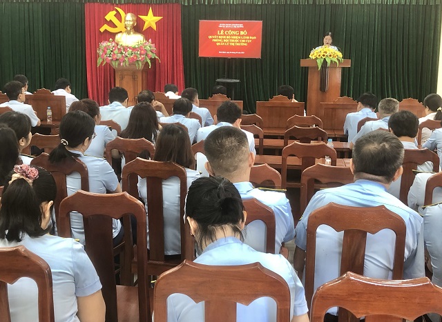 Quang cảnh Lễ công bố các quyết định về công tác tổ chức, nhân sự. Ảnh: Viết Hiền.