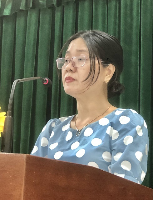 Bà Võ Thị Thu Hà công bố các quyết định về công tác tổ chức, nhân sự. Ảnh: VH