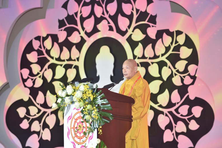 Trưởng lão Hoà thượng Thích Thiện Nhơn, Phó Pháp chủ Hội đồng chứng minh, Chủ tịch Hội đồng trị sự Trung ương Giáo hội Phật giáo Việt Nam phát biểu tại Vesak 2025 - Ảnh: VGP/Giang Thanh Trưởng lão Hoà thượng Thích Thiện Nhơn, Phó Pháp chủ Hội đồng chứng minh, Chủ tịch Hội đồng trị sự Trung ương Giáo hội Phật giáo Việt Nam phát biểu tại Vesak 2025 - Ảnh: VGP/Giang Thanh