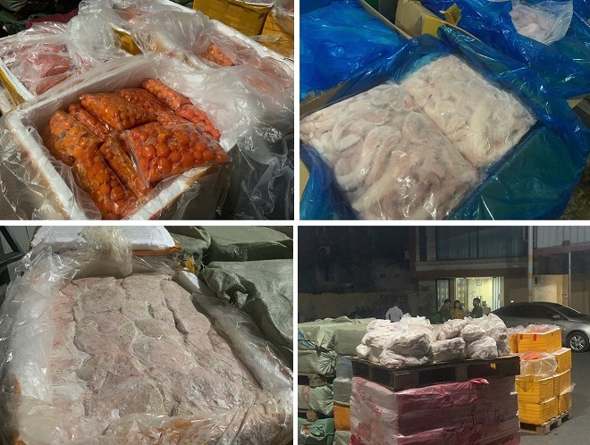 Hà Nội: Tóm gọn hơn 7 tấn thực phẩm đông lạnh không rõ nguồn gốc tại Thanh Trì