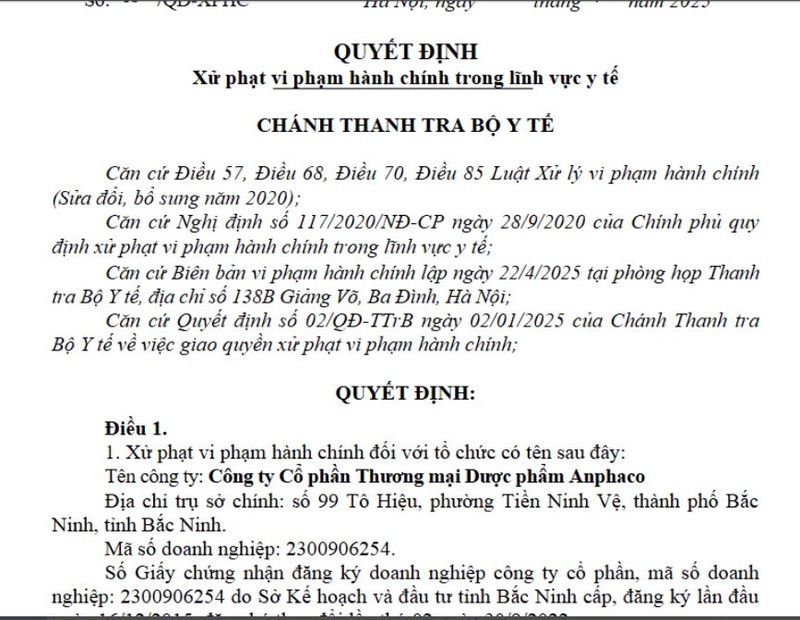 Quyết định xử phạt Quyết định xử phạt