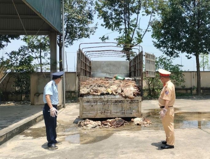 Tiêu hủy gần 5 tấn da trâu, bò không rõ nguồn gốc, xuất xứ