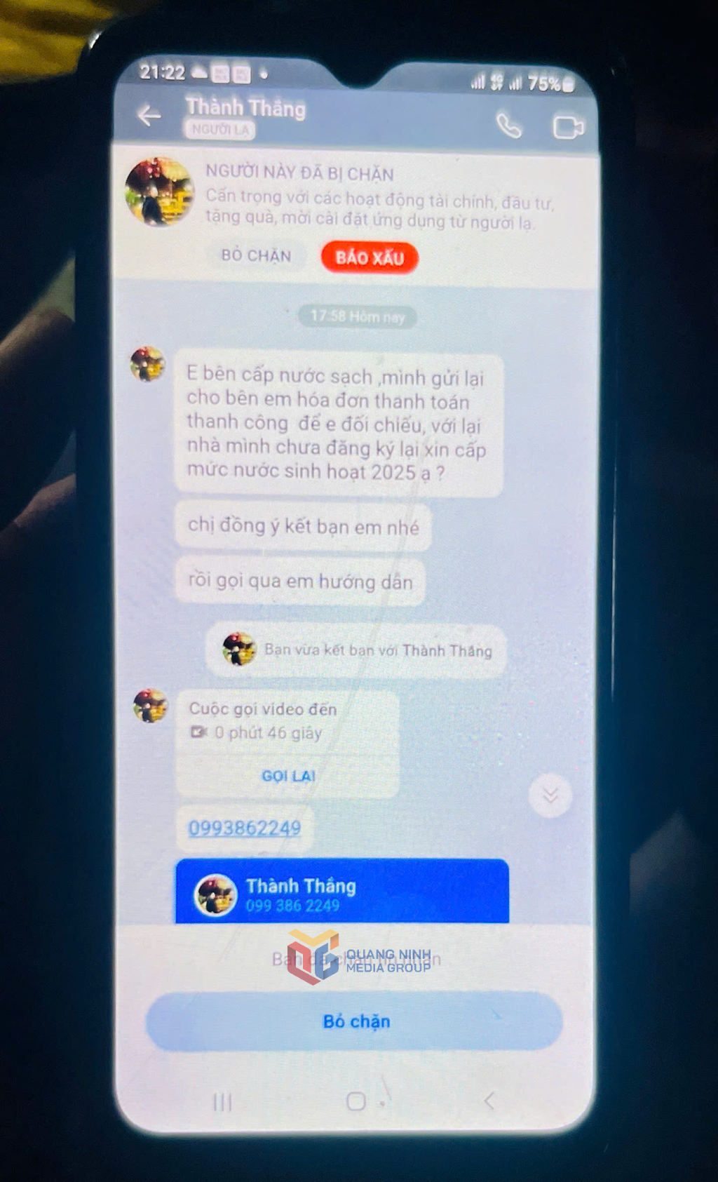 Thủ đoạn thường gặp là sử dụng phương thức gọi điện hoặc nhắn tin qua Zalo, SMS để yêu cầu người dân thanh toán tiền nước, yêu cầu chụp hóa đơn tiền nước, hướng dẫn khách hàng đăng ký tăng định mức sử dụng nước...