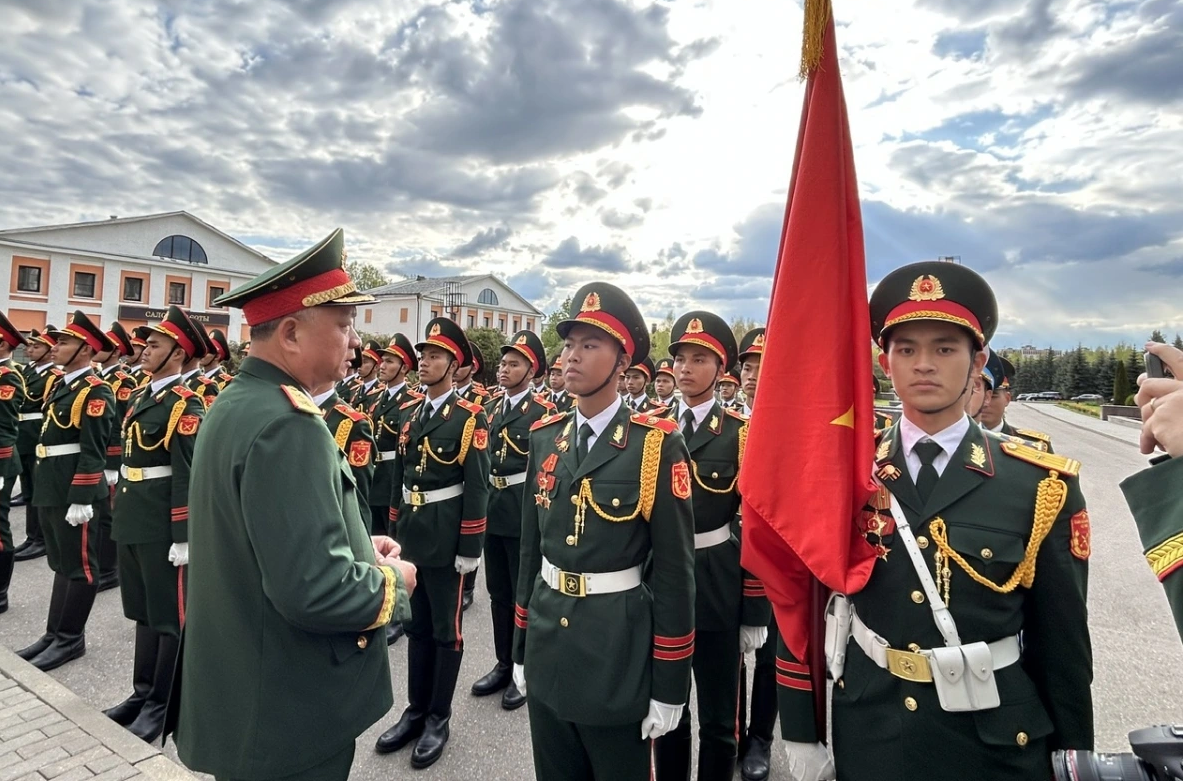 Đoàn Việt Nam tham gia buổi Tổng duyệt Lễ duyệt binh trên Quảng trường Đỏ