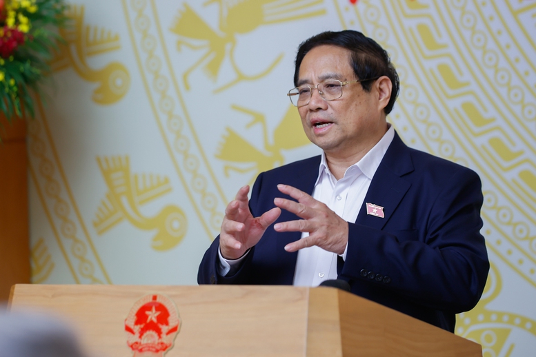 Thủ tướng Phạm Minh Chính nhấn mạnh quyết tâm cơ bản xóa nhà tạm, nhà dột nát trên phạm vi cả nước trước ngày 31/10/2025, sớm hơn 2 tháng so với mục tiêu ban đầu đã đề ra - Ảnh: VGP/Nhật Bắc