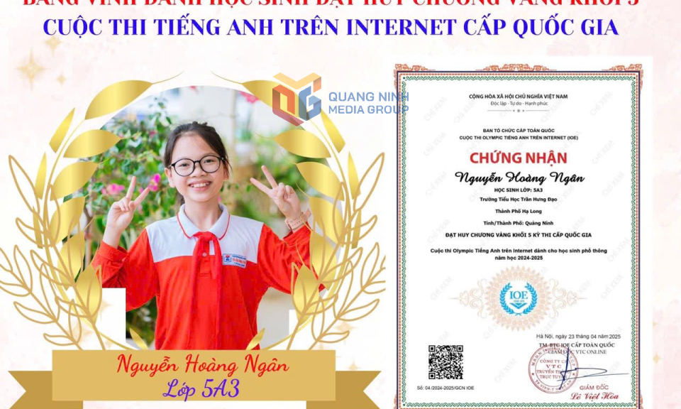 Quảng Ninh xếp thứ 3 Bảng tổng sắp huy chương Vòng Quốc gia Cuộc thi IOE năm học 2024-2025