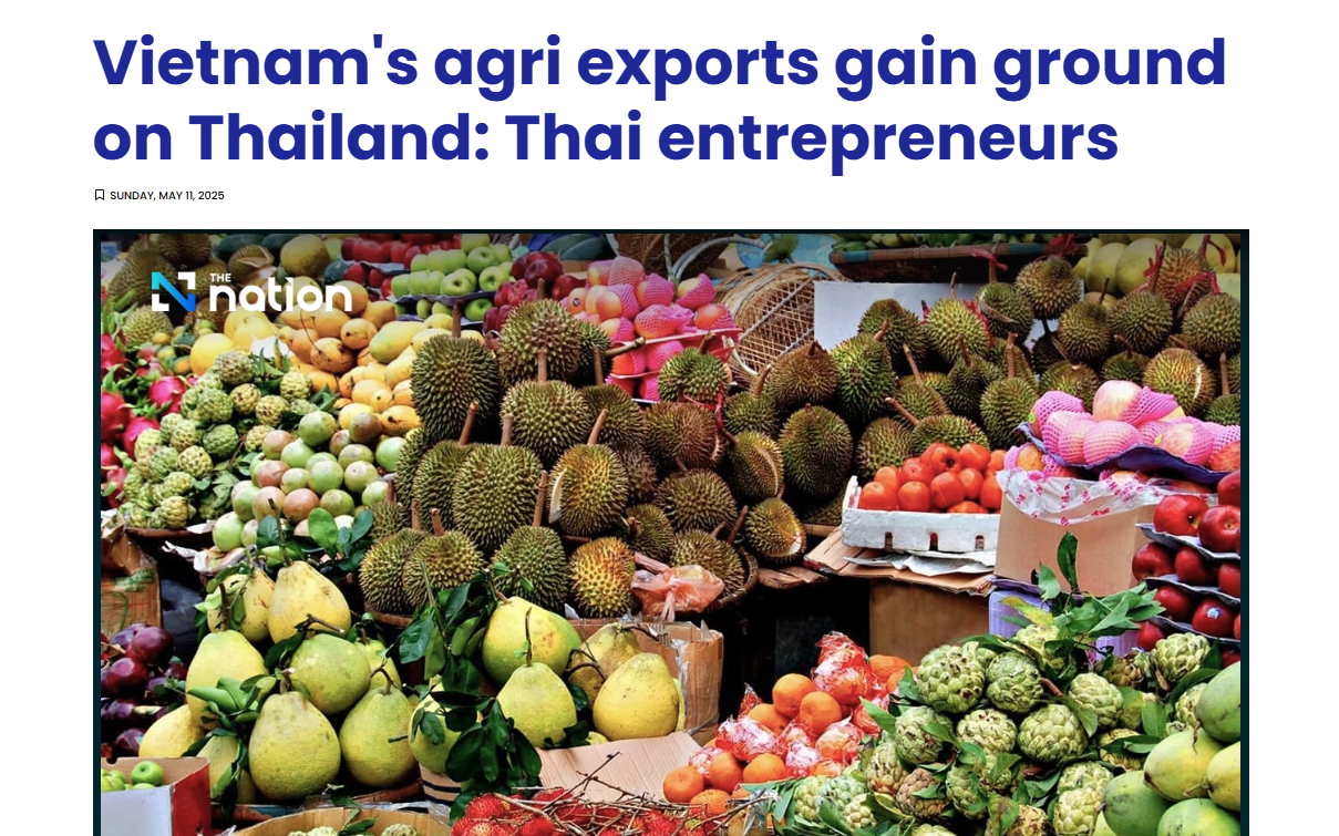 Xuất khẩu nông sản Thái Lan sớm bị Việt Nam vượt qua