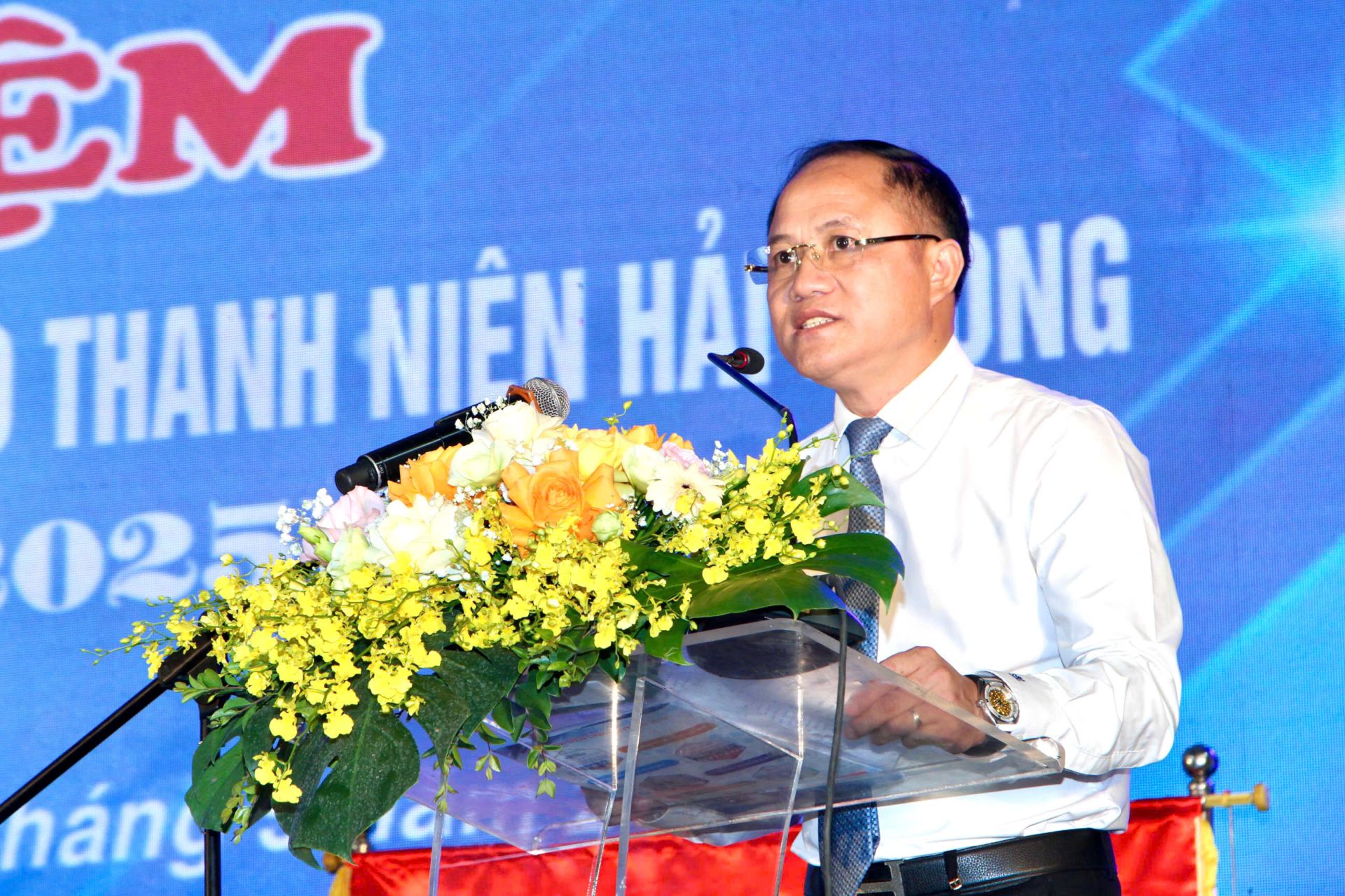 Giám đốc Cung Văn hóa Thể thao Thanh niên Hải Phòng Nguyễn Văn Lập phát biểu tại Lễ kỷ niệm. Giám đốc Cung Văn hóa Thể thao Thanh niên Hải Phòng Nguyễn Văn Lập phát biểu tại Lễ kỷ niệm.