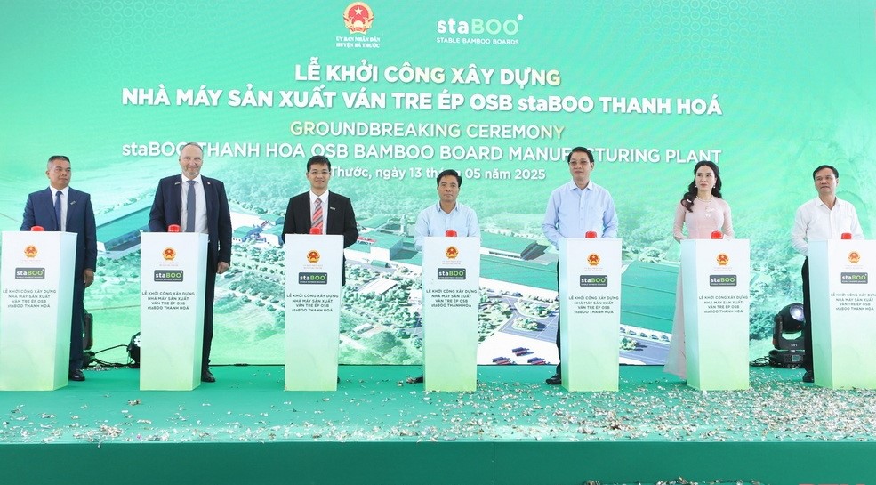 Khởi công xây dựng nhà máy sản xuất ván tre ép gần 3.200 tỷ đồng tại Thanh Hóa
