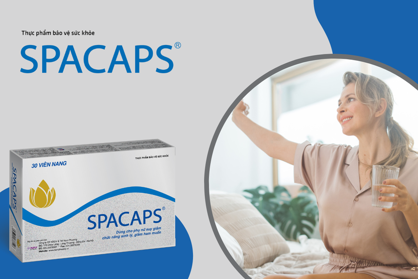 Thực phẩm bảo vệ sức khỏe Spacaps - Hỗ trợ cải thiện chức năng sinh lý nữ, giảm nguy cơ sạm da, nám da.