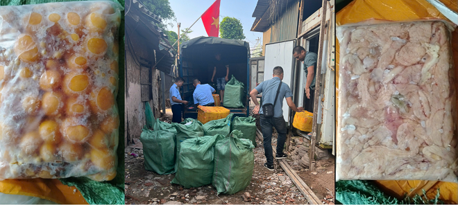 Phát hiện gần 800kg nội tạng gà không rõ nguồn gốc xuất xứ