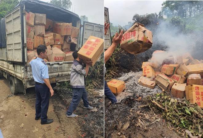 Lào Cai "mạnh tay" với hàng giả, thực phẩm bẩn: Xử phạt hàng chục triệu đồng, tiêu hủy lượng lớn hàng hóa