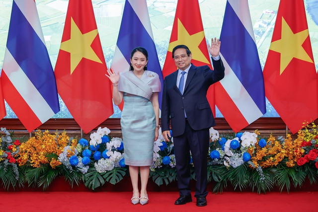 Thủ tướng Phạm Minh Chính và Thủ tướng Thái Lan Paetongtarn Shinawatra - Ảnh: VGP/Nhật Bắc Thủ tướng Phạm Minh Chính và Thủ tướng Thái Lan Paetongtarn Shinawatra - Ảnh: VGP/Nhật Bắc