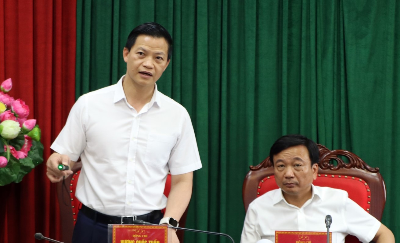 Chủ tịch UBND tỉnh Vương Quốc Tuấn cho ý kiến về quy mô, hướng tuyến đoạn qua địa phận tỉnh Bắc Ninh thuộc Dự án đường sắt Lào Cai - Hà Nội - Hải Phòng.