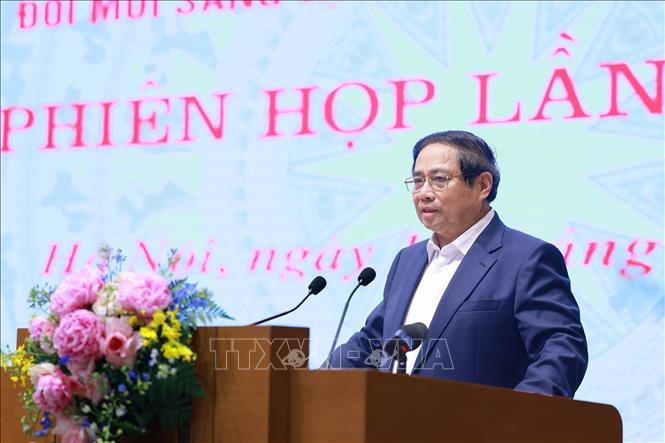 Thủ tướng Phạm Minh Chính phát biểu khai mạc Phiên họp thứ hai của BCĐ về phát triển khoa học, công nghệ, đổi mới sáng tạo, chuyển đổi số và Đề án 06. Ảnh: Dương Giang/TTXVN Thủ tướng Phạm Minh Chính phát biểu khai mạc Phiên họp thứ hai của BCĐ về phát triển khoa học, công nghệ, đổi mới sáng tạo, chuyển đổi số và Đề án 06. Ảnh: Dương Giang/TTXVN