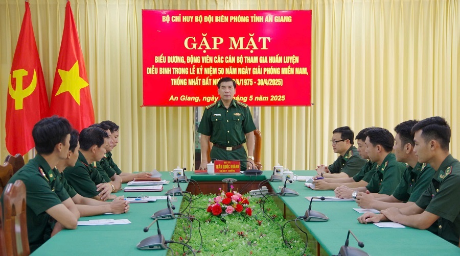 Đại tá Trần Quốc Khánh, Chỉ huy trưởng Bộ đội Biên phòng tỉnh phát biểu