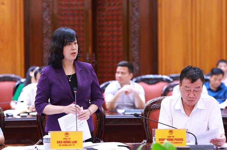 Bộ trưởng Bộ Y tế Đào Hồng Lan phát biểu tại buổi làm việc - Ảnh: VGP/Nhật Bắc Bộ trưởng Bộ Y tế Đào Hồng Lan phát biểu tại buổi làm việc - Ảnh: VGP/Nhật Bắc
