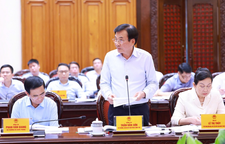 Bộ trưởng, Chủ nhiệm Văn phòng Chính phủ Trần Văn Sơn phát biểu tại buổi làm việc - Ảnh: VGP/Nhật Bắc Bộ trưởng, Chủ nhiệm Văn phòng Chính phủ Trần Văn Sơn phát biểu tại buổi làm việc - Ảnh: VGP/Nhật Bắc