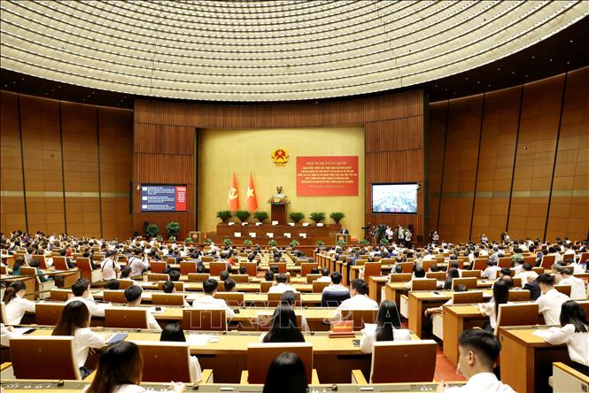 Toàn cảnh hội nghị tại điểm cầu chính Hội trường Diên Hồng, Nhà Quốc hội. Ảnh: Phương Hoa/ TTXVN Toàn cảnh hội nghị tại điểm cầu chính Hội trường Diên Hồng, Nhà Quốc hội. Ảnh: Phương Hoa/ TTXVN