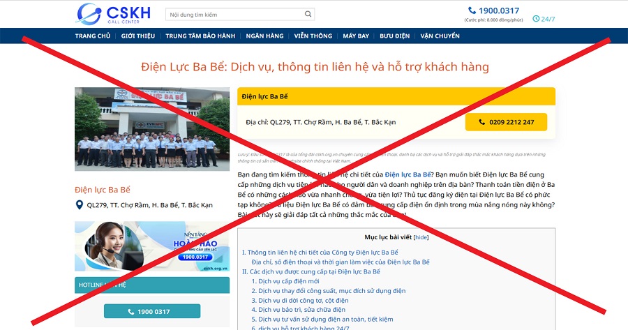 Cảnh báo khẩn cấp: Trang web giả mạo EVNNPC nhằm lừa đảo khách hàng