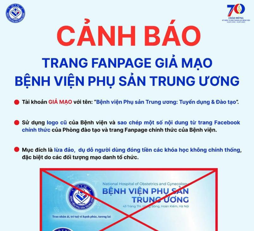 Bệnh viện Phụ sản Trung ương cảnh báo tình trạng mạo danh