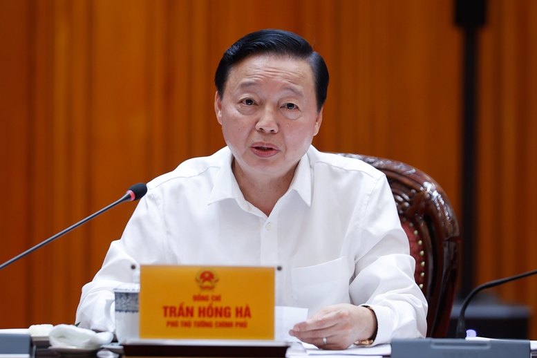 Phó Thủ tướng Trần Hồng Hà phát biểu tại cuộc họp - Ảnh: VGP/Nhật Bắc