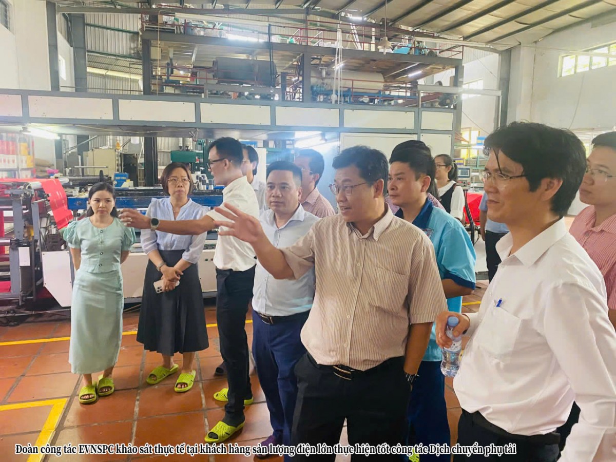 Đoàn EVNSPC khảo sát thực tế tại cơ sở khách hàng có sản lượng điện lớn thực hiện tốt công tác dịch chuyển phụ tải