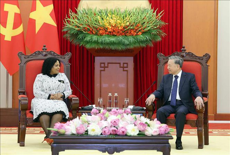 Tổng Bí thư Tô Lâm tiếp bà Nomvula Mokonyane, Phó Tổng thư ký thứ nhất Đảng Đại hội Dân tộc Phi (ANC) của Nam Phi