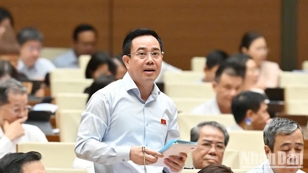 Đại biểu Nguyễn Văn Huy (Đoàn Thái Bình). (Ảnh: THỦY NGUYÊN)