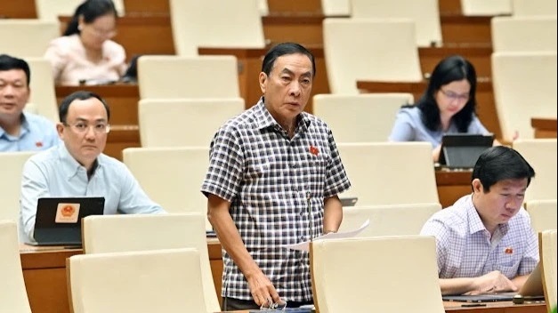 Đại biểu Phạm Văn Hòa (Đoàn Đồng Tháp). (Ảnh: THỦY NGUYÊN)