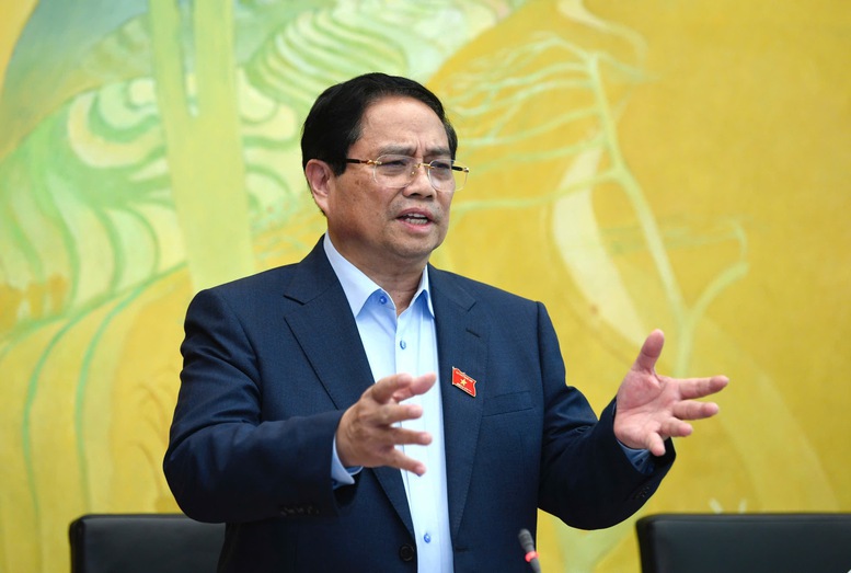 Thủ tướng Phạm Minh Chính phát biểu thảo luận tại tổ đại biểu Quốc hội sáng 23/5 - Ảnh: VGP/Nhật Bắc Thủ tướng Phạm Minh Chính phát biểu thảo luận tại tổ đại biểu Quốc hội sáng 23/5 - Ảnh: VGP/Nhật Bắc
