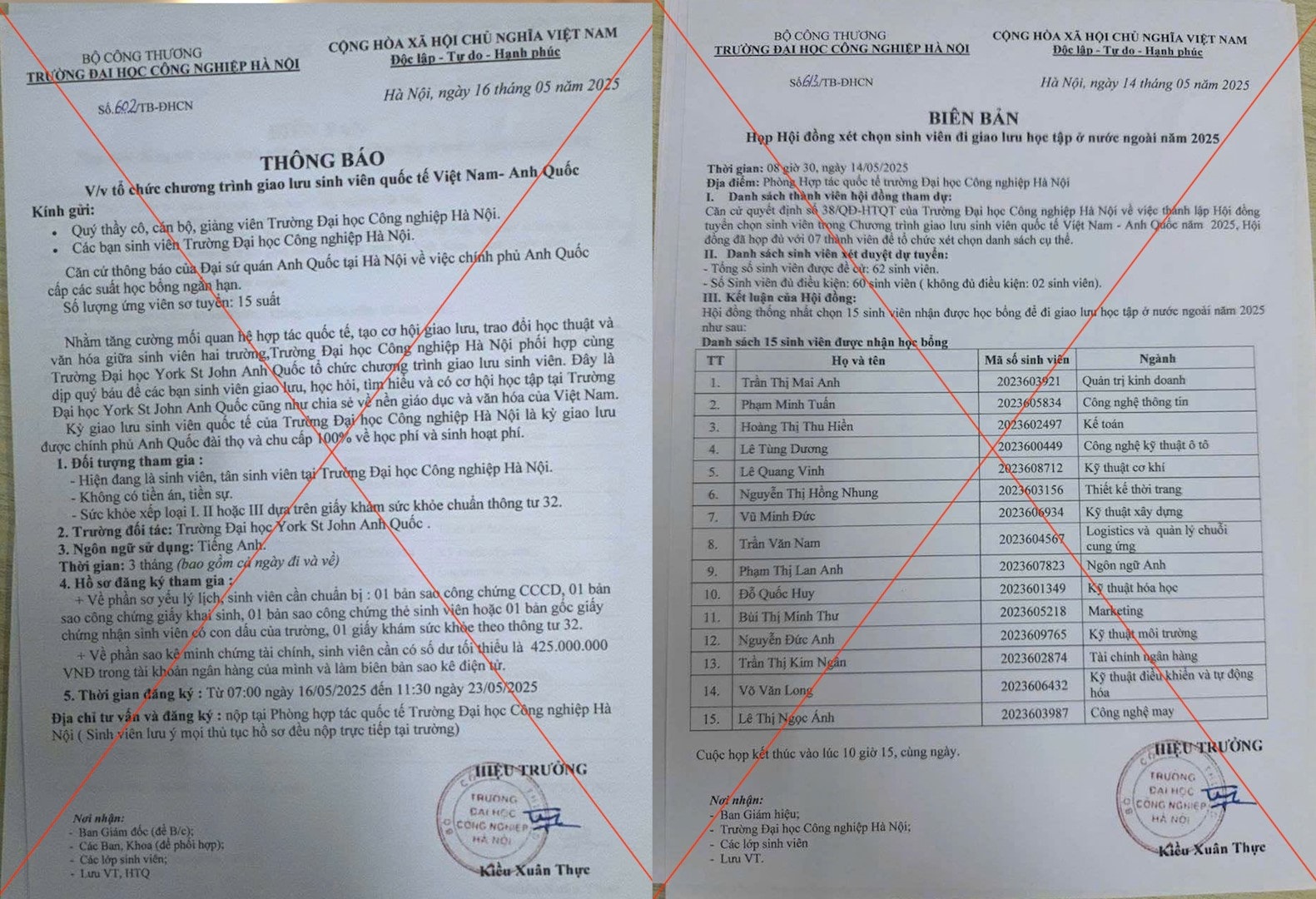 Trường Đại học Công Nghiệp Hà Nội cảnh báo về lừa đảo tuyển sinh, du học giả Trường Đại học Công Nghiệp Hà Nội cảnh báo về lừa đảo tuyển sinh, du học giả