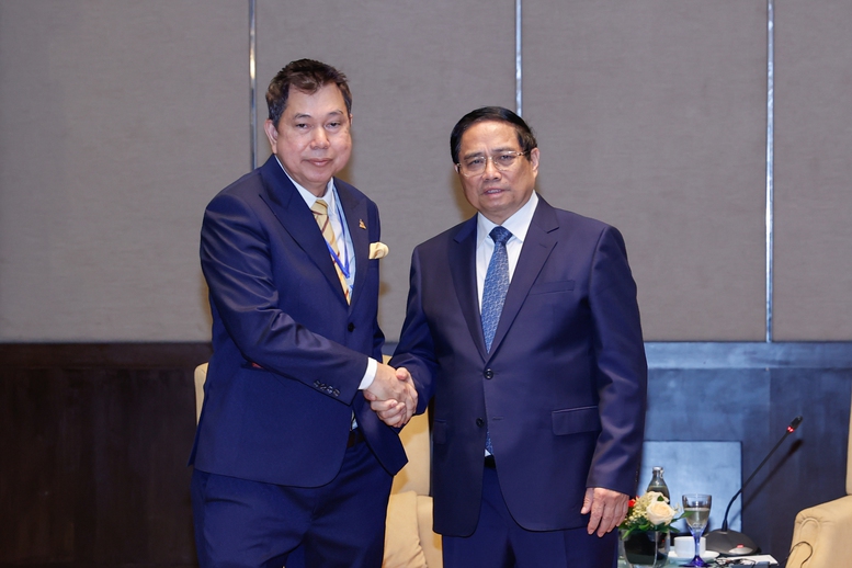 Thủ tướng Phạm Minh Chính và ông Y.M Tengku Dato' Dr. Hishammuddin Zaizi Bin Y.A.M. Tengku Bendahara Azman Shah Alhaj là thành viên Hoàng gia Selangor, thường xuyên tài trợ cho hoạt động của Hiệp hội hữu nghị Malaysia-Việt Nam - Ảnh: VGP/Nhật Bắc