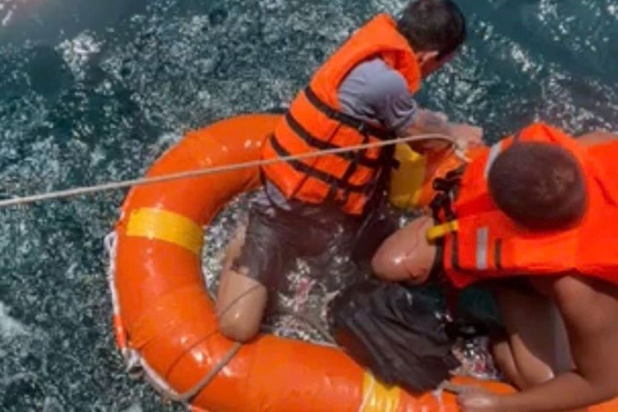 Thuyền viên tàu Công Thành 07 được tìm thấy khi trôi dạt trên biển.