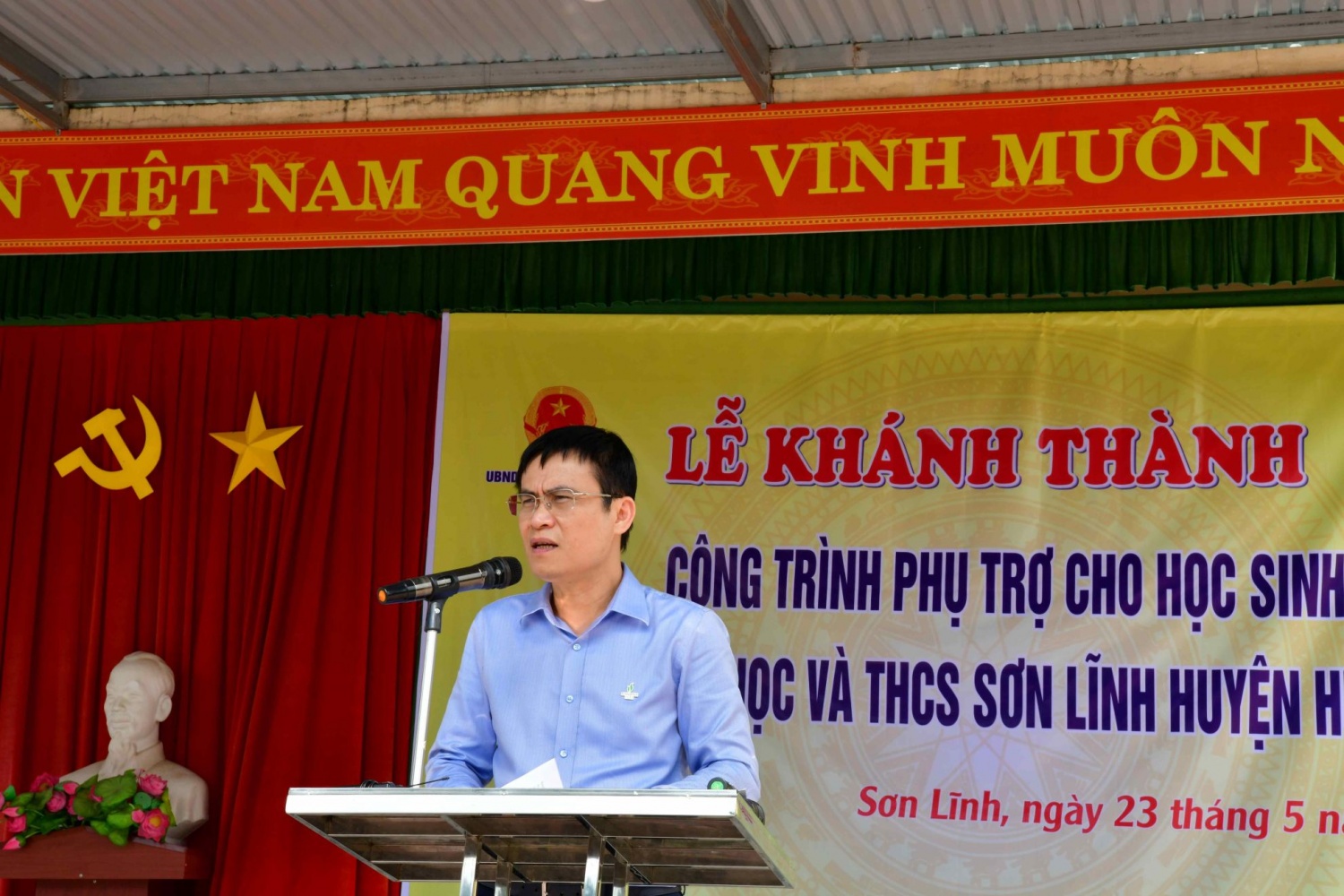 Ông Trương Quốc Lâm - Bí thư Đảng ủy, Chủ tịch HĐTV PVEP phát biểu tại buổi lễ