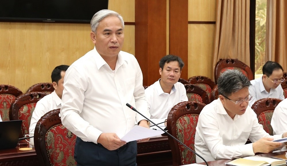 Tổng Giám đốc TKV Vũ Anh Tuấn phát biểu tại buổi làm việc.