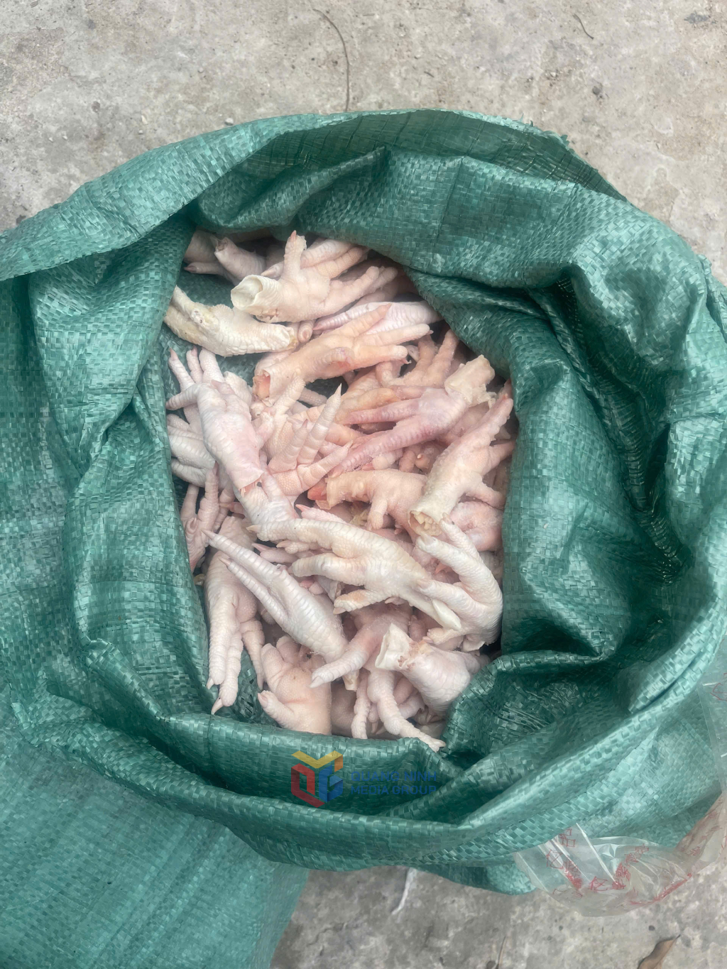 Tang vật chân gà được thu giữ tại hiện trường. Tang vật chân gà được thu giữ tại hiện trường.