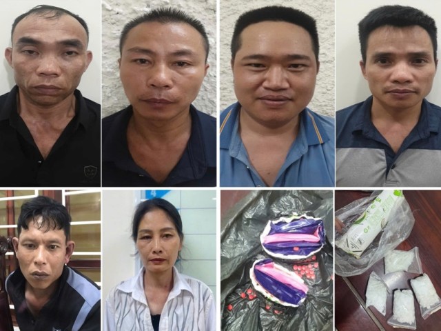 Các đối tượng và tang vật thu giữ được trong 2 chuyên án.